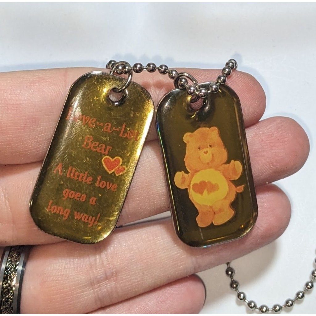 Vintage Love-A-Lot Bear Dog Tag Necklace